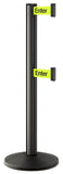 Wrinkle Black ADA Compliant Double-Belted Stanchion