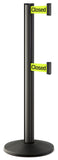 Wrinkle Black ADA Compliant Double-Belted Stanchion