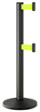 Wrinkle Black ADA Compliant Double-Belted Stanchion