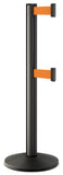 Wrinkle Black ADA Compliant Double-Belted Stanchion