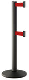 Wrinkle Black ADA Compliant Double-Belted Stanchion