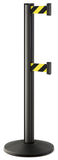 Wrinkle Black ADA Compliant Double-Belted Stanchion