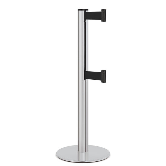 Satin Aluminum ADA Compliant Double-Belted Stanchion