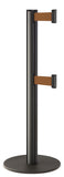 Wrinkle Black ADA Compliant Double-Belted Stanchion