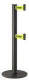 Wrinkle Black ADA Compliant Double-Belted Stanchion