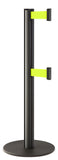 Wrinkle Black ADA Compliant Double-Belted Stanchion