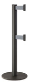 Wrinkle Black ADA Compliant Double-Belted Stanchion