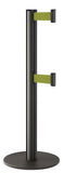 Wrinkle Black ADA Compliant Double-Belted Stanchion