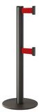 Wrinkle Black ADA Compliant Double-Belted Stanchion