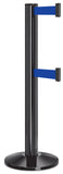 Gloss Black ADA Compliant Double-Belted Stanchion