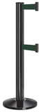 Gloss Black ADA Compliant Double-Belted Stanchion