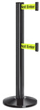 Gloss Black ADA Compliant Double-Belted Stanchion