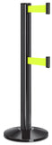 Gloss Black ADA Compliant Double-Belted Stanchion