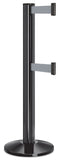 Gloss Black ADA Compliant Double-Belted Stanchion