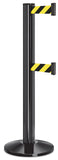 Gloss Black ADA Compliant Double-Belted Stanchion