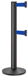 Wrinkle Black ADA Compliant Double-Belted Stanchion