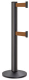 Wrinkle Black ADA Compliant Double-Belted Stanchion