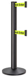 Wrinkle Black ADA Compliant Double-Belted Stanchion