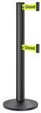 Wrinkle Black ADA Compliant Double-Belted Stanchion