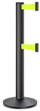 Wrinkle Black ADA Compliant Double-Belted Stanchion