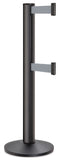 Wrinkle Black ADA Compliant Double-Belted Stanchion