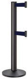 Wrinkle Black ADA Compliant Double-Belted Stanchion