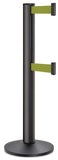 Wrinkle Black ADA Compliant Double-Belted Stanchion