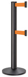 Wrinkle Black ADA Compliant Double-Belted Stanchion