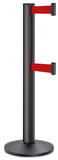 Wrinkle Black ADA Compliant Double-Belted Stanchion