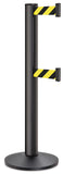 Wrinkle Black ADA Compliant Double-Belted Stanchion