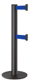 Wrinkle Black ADA Compliant Double-Belted Stanchion