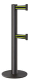 Wrinkle Black ADA Compliant Double-Belted Stanchion