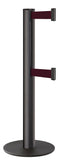 Wrinkle Black ADA Compliant Double-Belted Stanchion