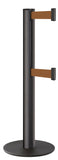 Wrinkle Black ADA Compliant Double-Belted Stanchion