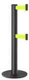 Wrinkle Black ADA Compliant Double-Belted Stanchion