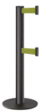 Wrinkle Black ADA Compliant Double-Belted Stanchion