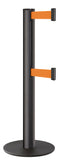 Wrinkle Black ADA Compliant Double-Belted Stanchion