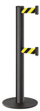 Wrinkle Black ADA Compliant Double-Belted Stanchion