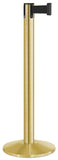 Satin Gold Finish Black Belt 14" Sloped Modern Contempo Retractable Belt Stanchion