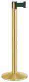 Satin Gold Finish Forest Green Belt 14" Sloped Modern Contempo Retractable Belt Stanchion