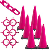 28" Traffic Cones & Chain Kit