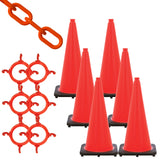 28" Traffic Cones & Chain Kit